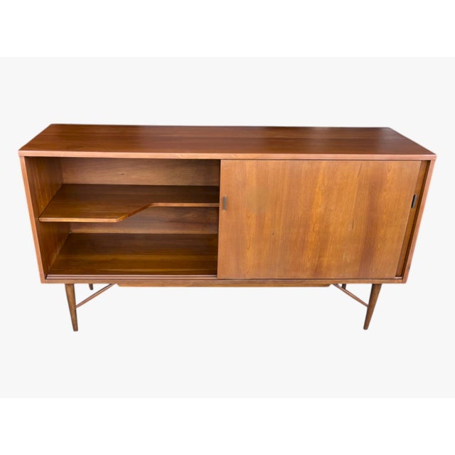 1960s Danish Modern Walnut Sideboard With Sliding Doors For Sale - Image 14 of 18