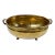 Vintage Footed Hammered Brass Bowl W/ Lion Head Handles For Sale
