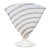 Vintage Murano White Gold Flecks Aventurine Ribbons Italian Art Glass Fan Shaped Flower Vase For Sale