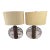 Palecek Woven Rattan & Bamboo Orb Table Lamps With Plaster Bases and Raffia Shades — A Pair For Sale