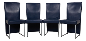 7400 Chairs Cantilever Chairs in Leather from Rolf Benz, Set of 4