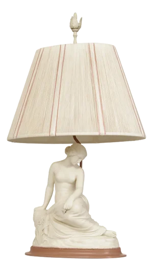 William Calder Marshall Bisque 'Resignation' Table Lamp