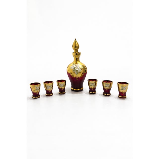 Vintage Murano Glass Liquor Service, 1980s, Set of 7 For Sale - Image 12 of 12