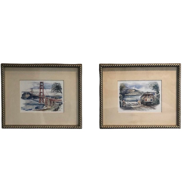 Vintage Prints of San Francisco, Framed - Set of 2 For Sale - Image 6 of 6