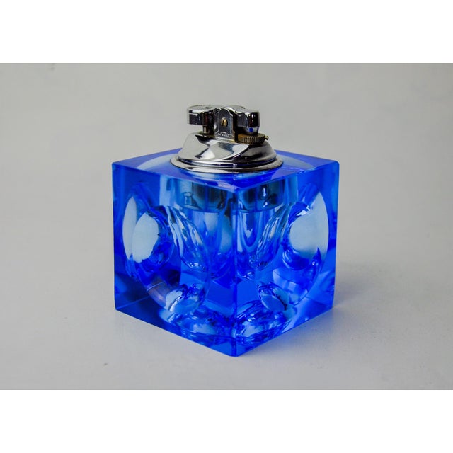 Glass Blue Murano Glass Lighter attributed to Antonio Imperatore, Italy, 1970s For Sale - Image 7 of 7