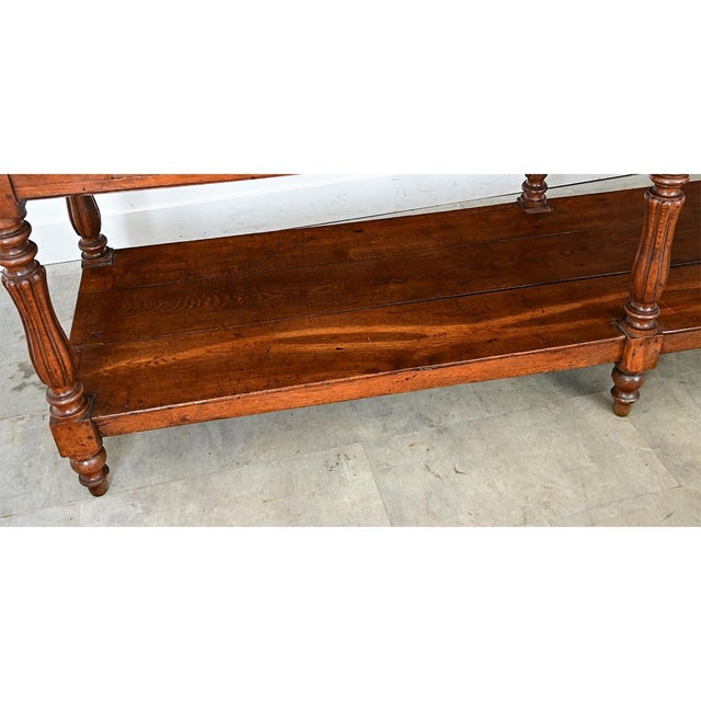 French 19th Century Solid Oak Drapery Table For Sale - Image 10 of 12