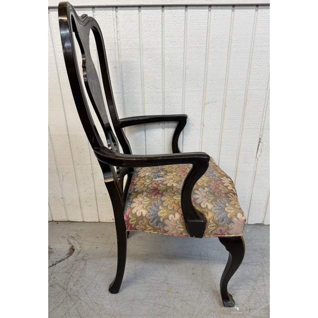 Early 20th Century Antique Chinoiserie Paint Decorated Dining Chairs - Set of 6 For Sale - Image 5 of 12