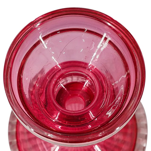 Early 20th Century Art Deco Salviati Pink Crystal Two-Piece Tazza Centerpiece For Sale In Las Vegas - Image 6 of 6