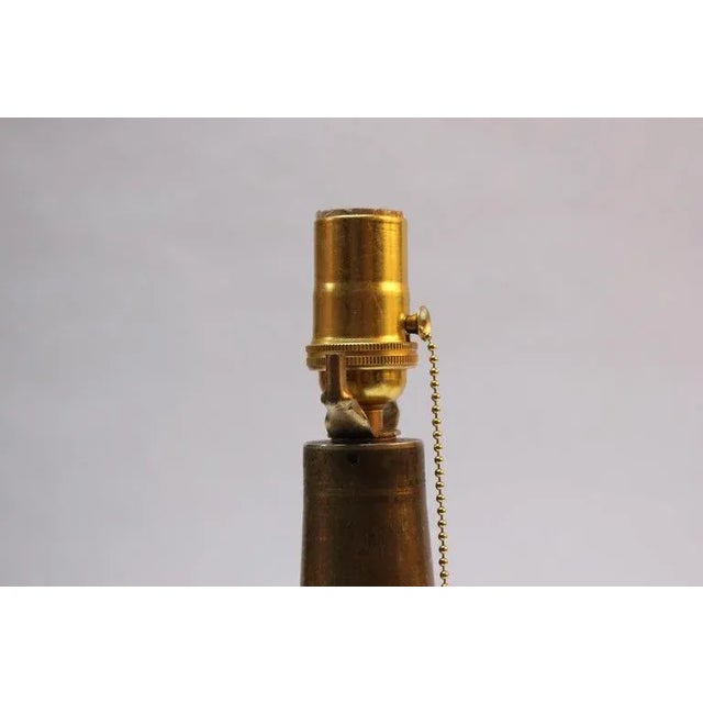1930s Vintage Brass Artillery Shell Trench Art Table Lamp For Sale - Image 5 of 13