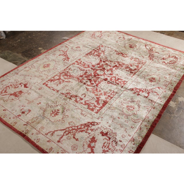 Modern Rug & Kilim's New Agra Transitional Red and Ivory Silk Rug For Sale - Image 3 of 7