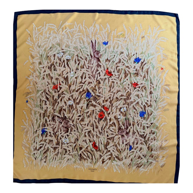 Hermès Les Blés Silk Scarf 2006 Designed by Grygkar Hugo For Sale