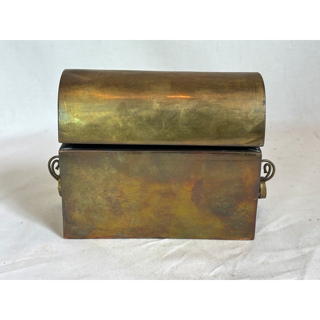 1990s Vintage Brass Table Casket For Sale - Image 4 of 10