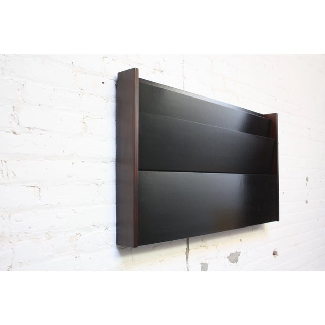 Large Peter Pepper Wall-Mounted Magazine Holder in Rosewood For Sale - Image 10 of 13