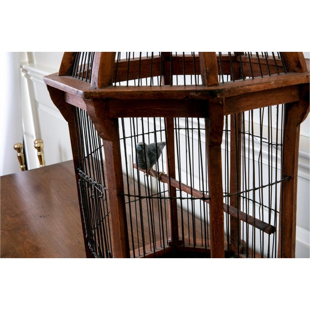Early 20th Century Antique Octagonal Molded Domed Bird Cage For Sale - Image 5 of 16