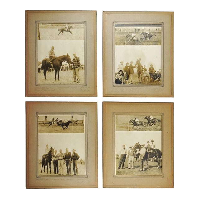 1950's Winner Circle Quarterhorse Horse Racing Photographs - Set of 4 For Sale