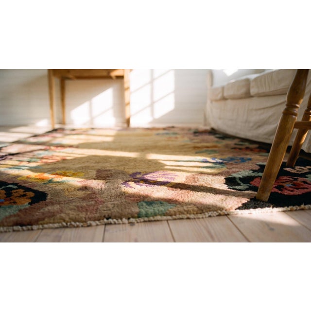 1920s Tan Camel Floral Antique Chinese Art Deco Rug 3' X 4'8'' by Nichols Workshop Wool Knotted Carpet For Sale - Image 10 of 11