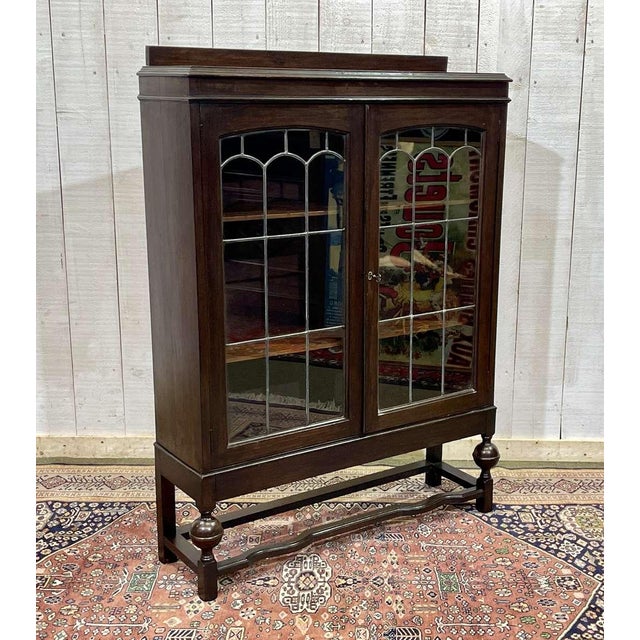English Oak Display Cabinet, 1930s For Sale - Image 14 of 14