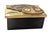 Rectangular jewelry box “Owl”, ceramic lid with polychrome enamels highlighted with gold on a crackled background....