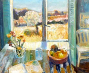 Mellow Summer Afternoon. Contemporary Oil Painting by Alice Mumford English, Framed
