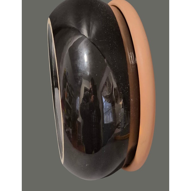 Vintage Mid-Century Modern Black Glazed Terra-Cotta Pottery Bowl For Sale - Image 6 of 8