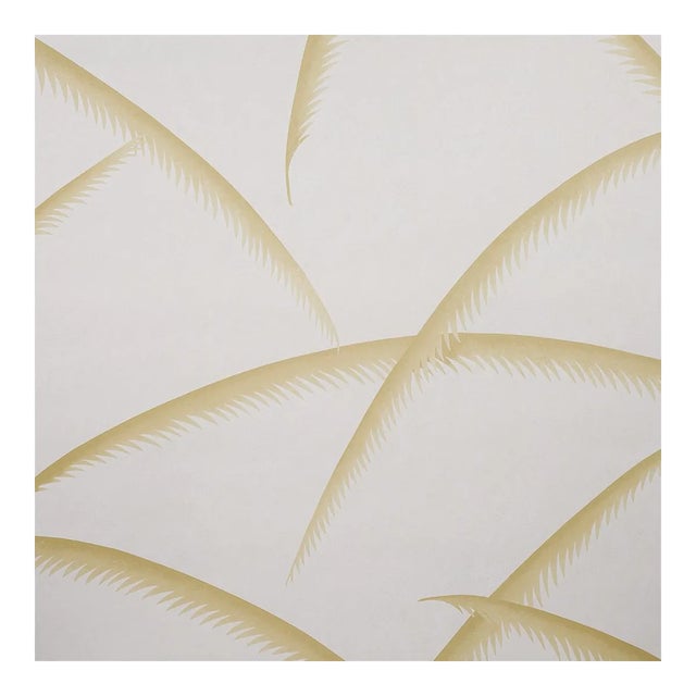 Schumacher Deco Palms Wallpaper in Gold - 10 Yards For Sale