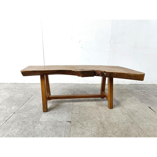 1960s Vintage Brutalist Wooden Coffee Table, 1960s For Sale - Image 5 of 13