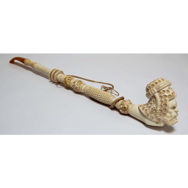Carved Turkish Figural Meerschaum Pipe with Moorish Turkish Bearded head. Meerschaum pipe is a smoking pipe made from the...