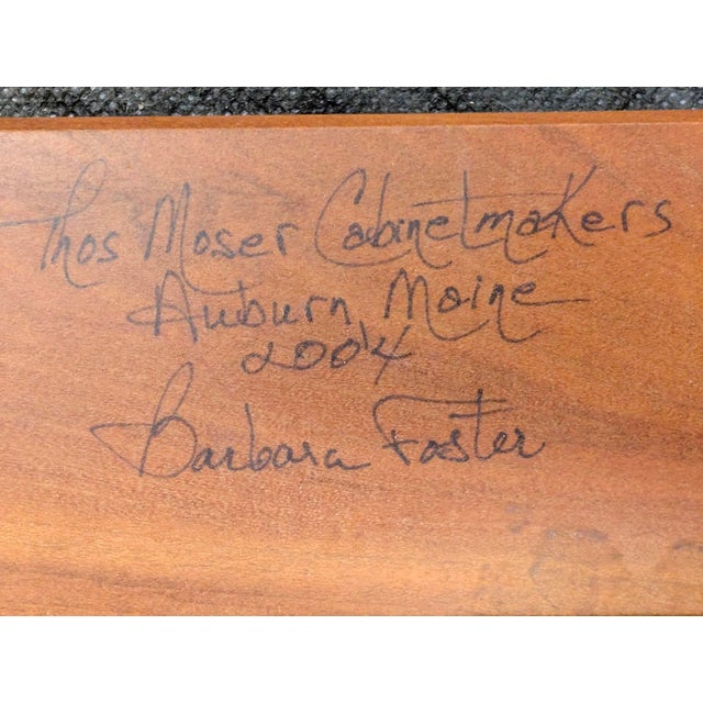 Thos. Moser “Lolling” Lounge Chair and Ottoman, Hard Wood, Leather For Sale - Image 12 of 15