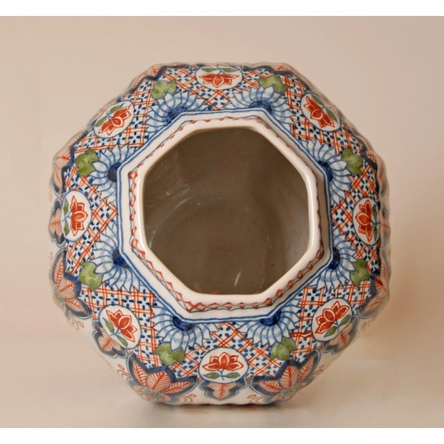 Delft Vases Polychrome Delftware Chinoiserie Baluster Beaker Vases Set of 3 For Sale - Image 13 of 16