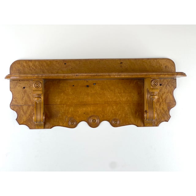 Victorian Antique Victorian Birdseye Maple Wall Shelf C. Late 19th Century For Sale - Image 3 of 6