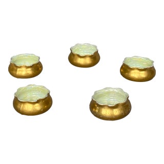 Antique O&eg Oscar and Edgar Gutherz Royal Austria Porcelain Salt Cellars Set of 5 For Sale