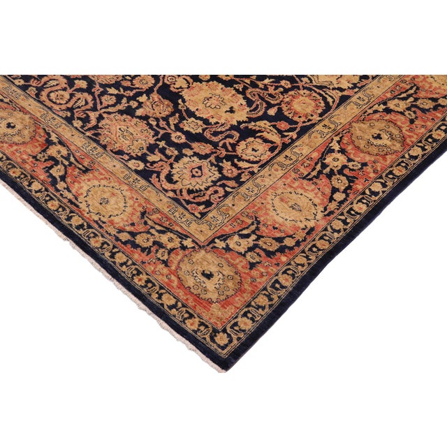 Classic Ziegler Blue Salmon Hand-Knotted Wool Rug - 9'5'' X 11'8'' For Sale - Image 4 of 8