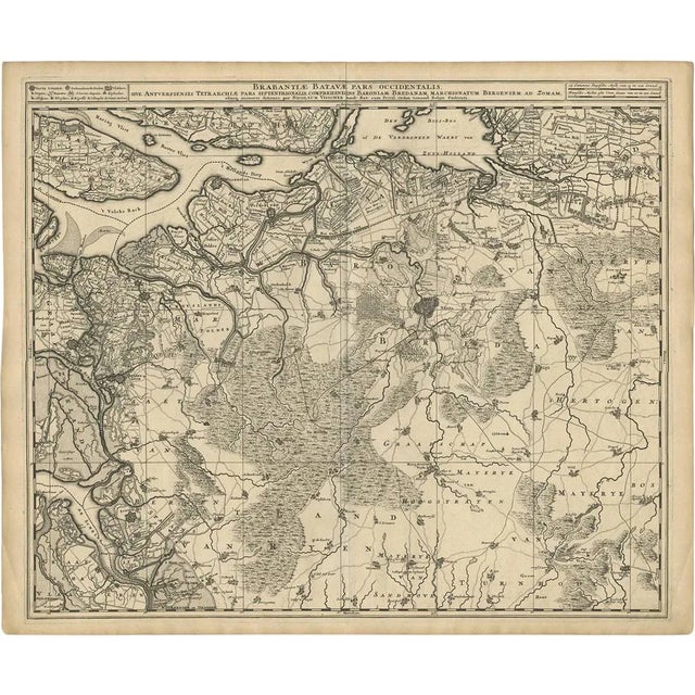 Antique Map of Brabant the Netherlands by N. Visscher, 1690 For Sale