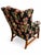 Late 20th Century Black Floral Chinoiserie Wingback Armchairs — A Pair For Sale In Las Vegas - Image 6 of 16