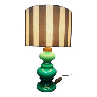 Italian Green Glass Lamp, 1960s For Sale