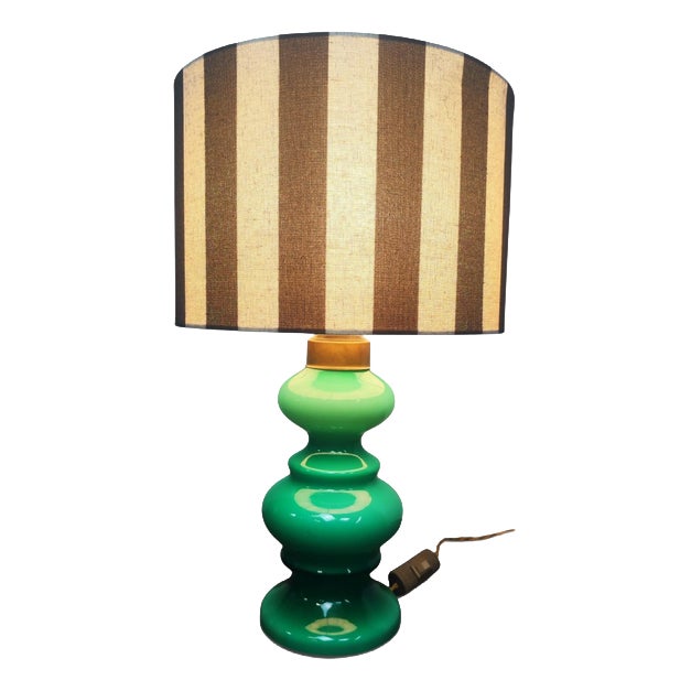 Italian Green Glass Lamp, 1960s For Sale