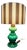 Italian Green Glass Lamp, 1960s For Sale