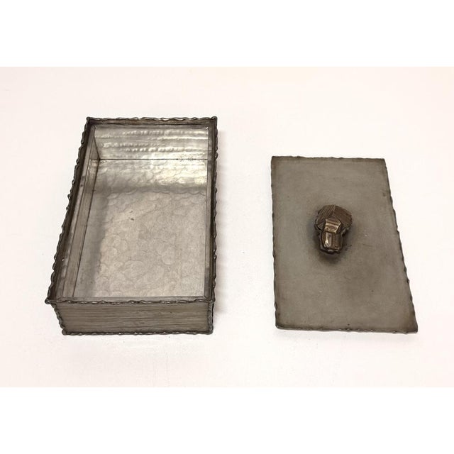 Vintage Handmade Rectangular Pewter Box by Attilio Nani, Italy, 1960s For Sale - Image 4 of 13