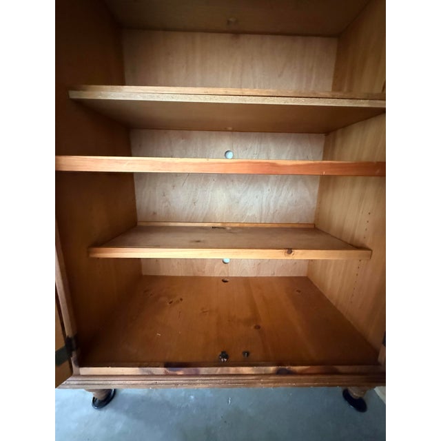 Vintage Double Door Solid Pine Armoire For Sale In Los Angeles - Image 6 of 6