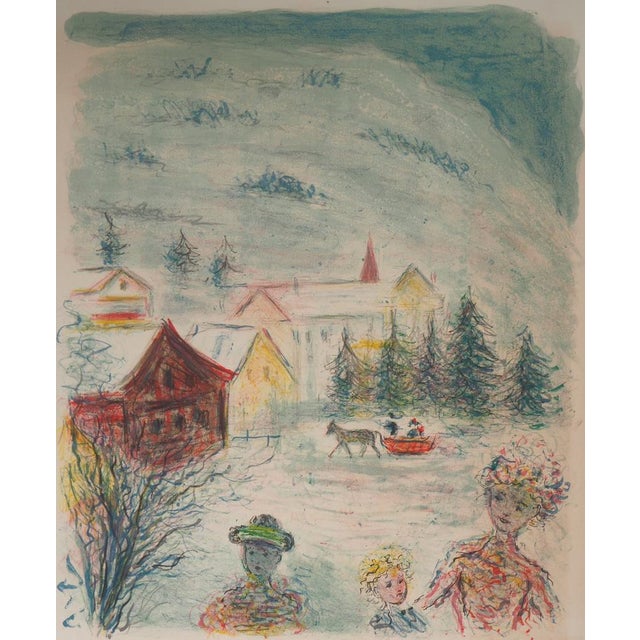 Kostia Terechkovitch, Family, Winter Outing, Original Lithograph For Sale - Image 3 of 5