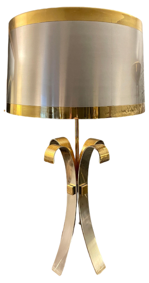 Corolle Table Lamp in Steel and Brass from Maison Charles, 1970