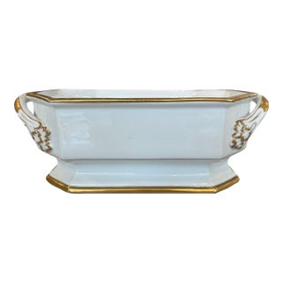 19th Century European Porcelain Jardiniere With Gilding For Sale