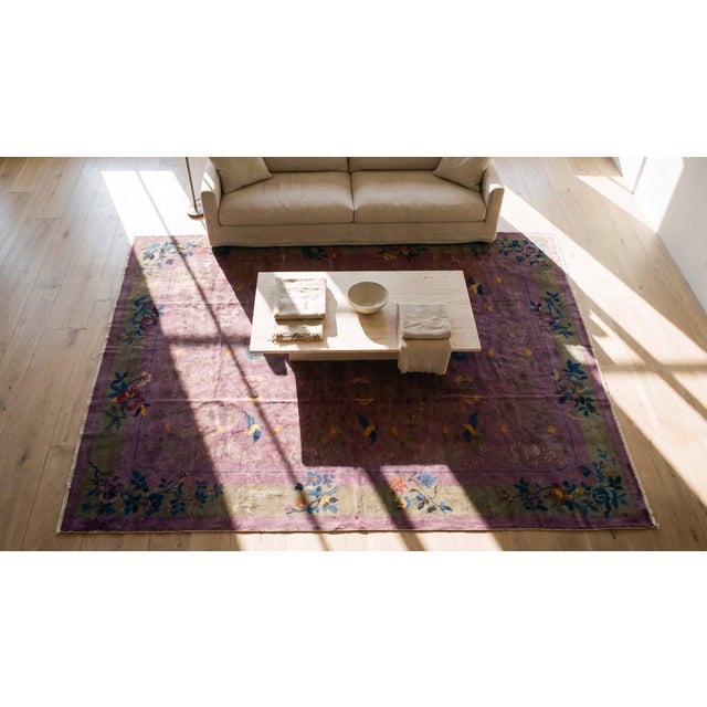 Textile 1920s Chinese Art Deco Carpet ( 9' 9'' x 13' 8'' - 295 x 415 cm ) For Sale - Image 7 of 9