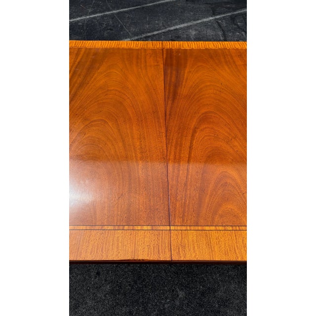 Traditional 1970s Baker Furniture Historic Charleston Georgian Double Pedestal Dining Table 3 Leaves For Sale - Image 3 of 4
