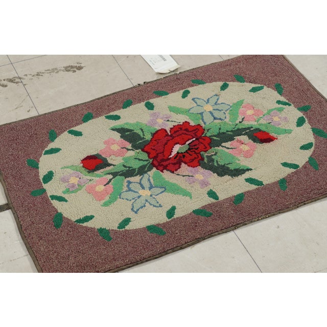 Traditional Antique Hooked Rug in Purple With Floral Medallion & Patterns From Rug & Kilim For Sale - Image 3 of 8