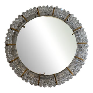 Illuminated Brass Mirror attributed to Emil Stejnar for Rupert Nikoll, Austria, 1950s For Sale