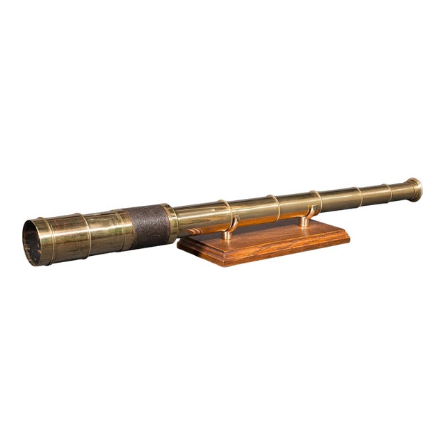 Antique Telescope, English, 6-Draw, Brass, Leather, Terrestrial, Victorian, 1860 For Sale