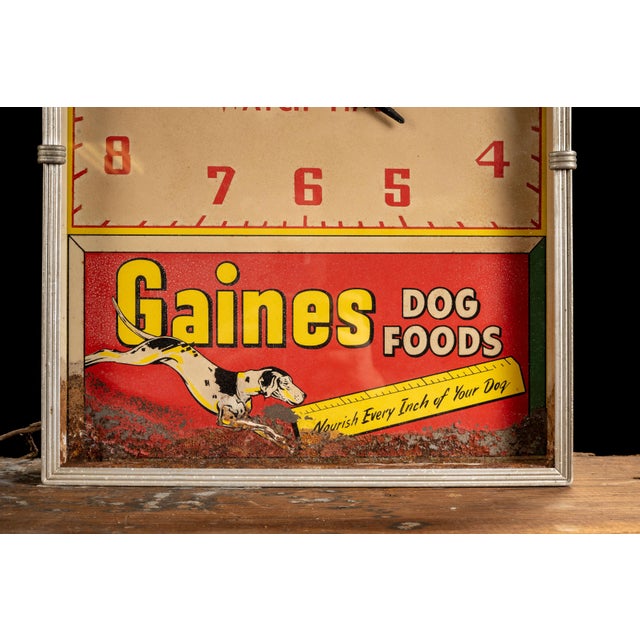 1960s Benrus Gaines Dog Food Advertising Clock For Sale - Image 4 of 8