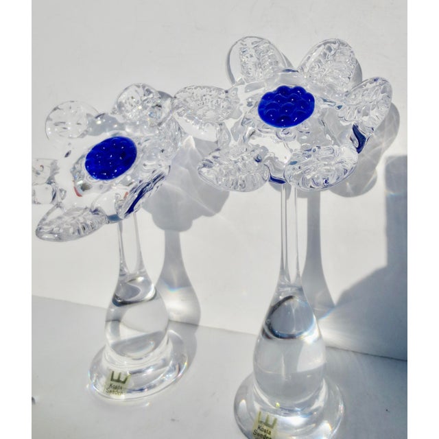 Figurative Rolf Sinnemark for Kosta Glass Glass Flowers - a Pair of 2 For Sale - Image 3 of 6