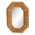 Mid Century Octagonal Reed & Rattan Wall Mirror With Faceted Frame For Sale